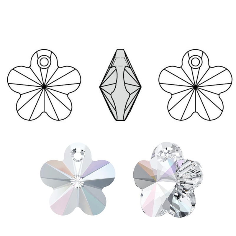 Swarovski 6744 Taşlı Flower Küpe - Light Siam